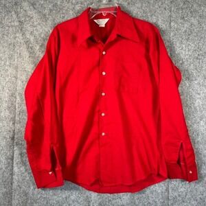 Vintage Prest-Rite Red Flannel‎ Shirt Mens Large Long Sleeve 70s Cabincore Warm